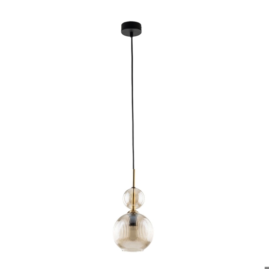 lampada a sospensione sfera di vetro ambra per camera da letto